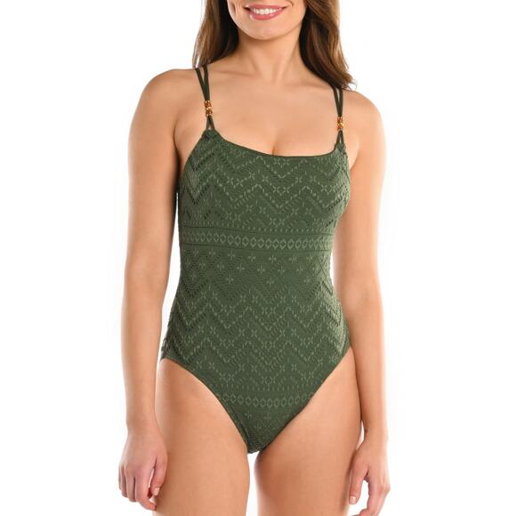NWT La Blanca Saltwater Sands Lingerie One Piece - Olive size-4 - Picture 1 of 9